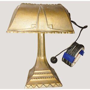 Bankers Piano Lamp 1920 Cast Metal Pat Pend Cast Iron Art Deco Design USA